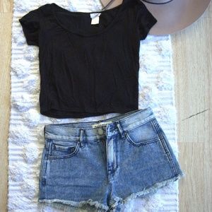 Black crop top.